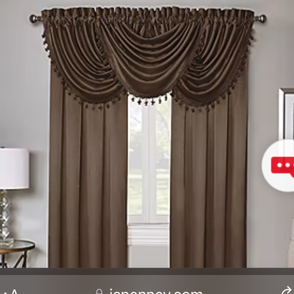 Regal Home Regency Valance Rod Pocket Waterfall Valance in cream set of 3 - Picture 9 of 13